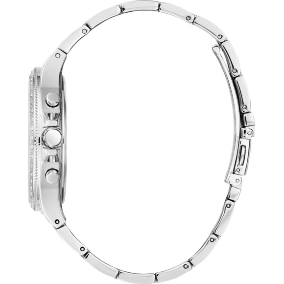 New GUESS Silver & Pink Chronograph Watch main image 4